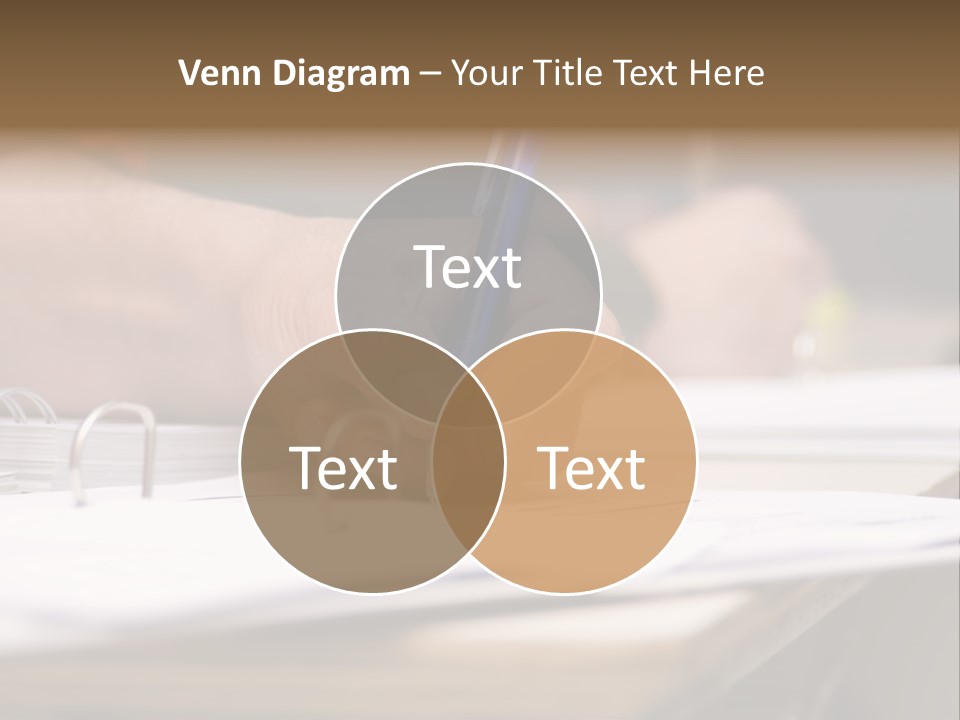 Detail Of A Hand Of Man With Red Shirt Writing On A Notebook With A Blue Pencil And Blurred Background PowerPoint Template