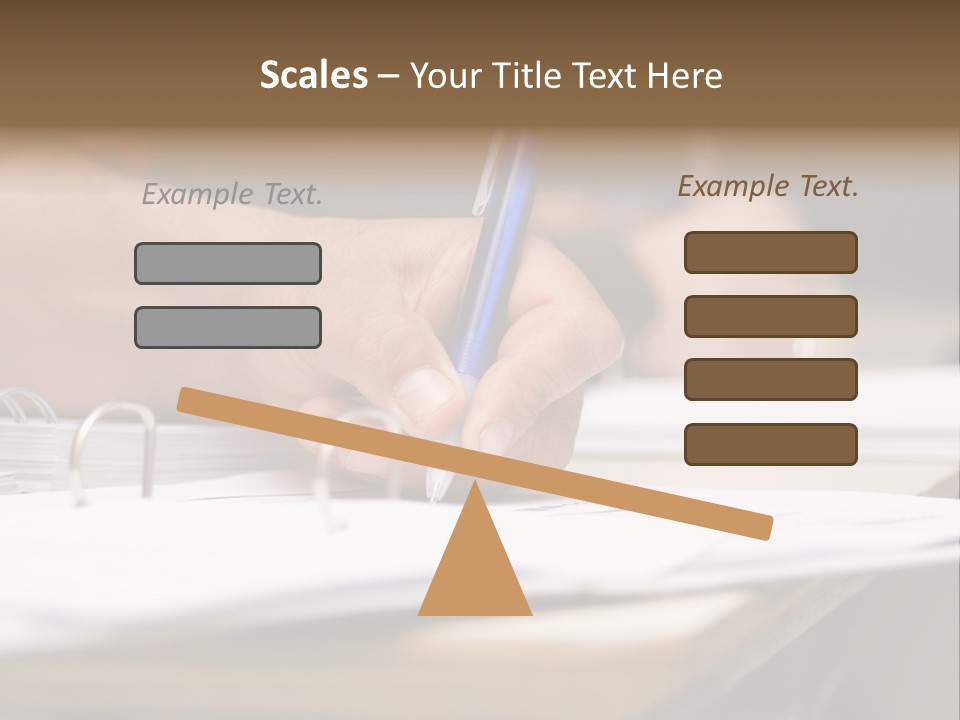 Detail Of A Hand Of Man With Red Shirt Writing On A Notebook With A Blue Pencil And Blurred Background PowerPoint Template