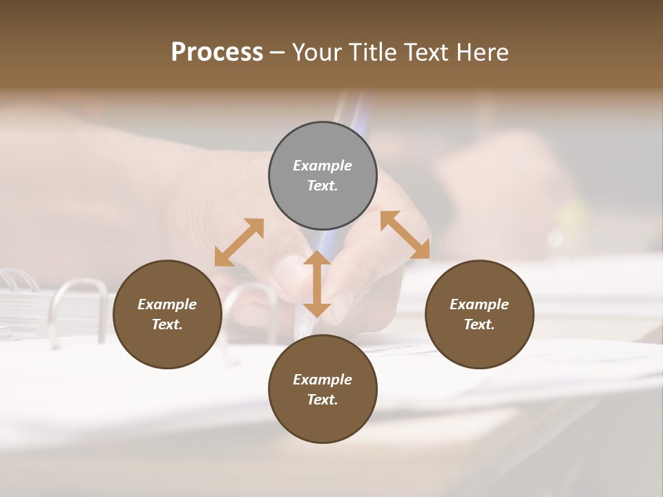 Detail Of A Hand Of Man With Red Shirt Writing On A Notebook With A Blue Pencil And Blurred Background PowerPoint Template