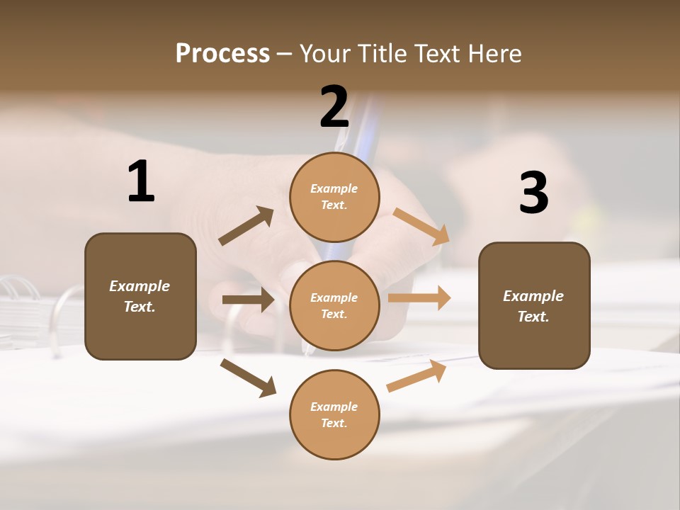 Detail Of A Hand Of Man With Red Shirt Writing On A Notebook With A Blue Pencil And Blurred Background PowerPoint Template