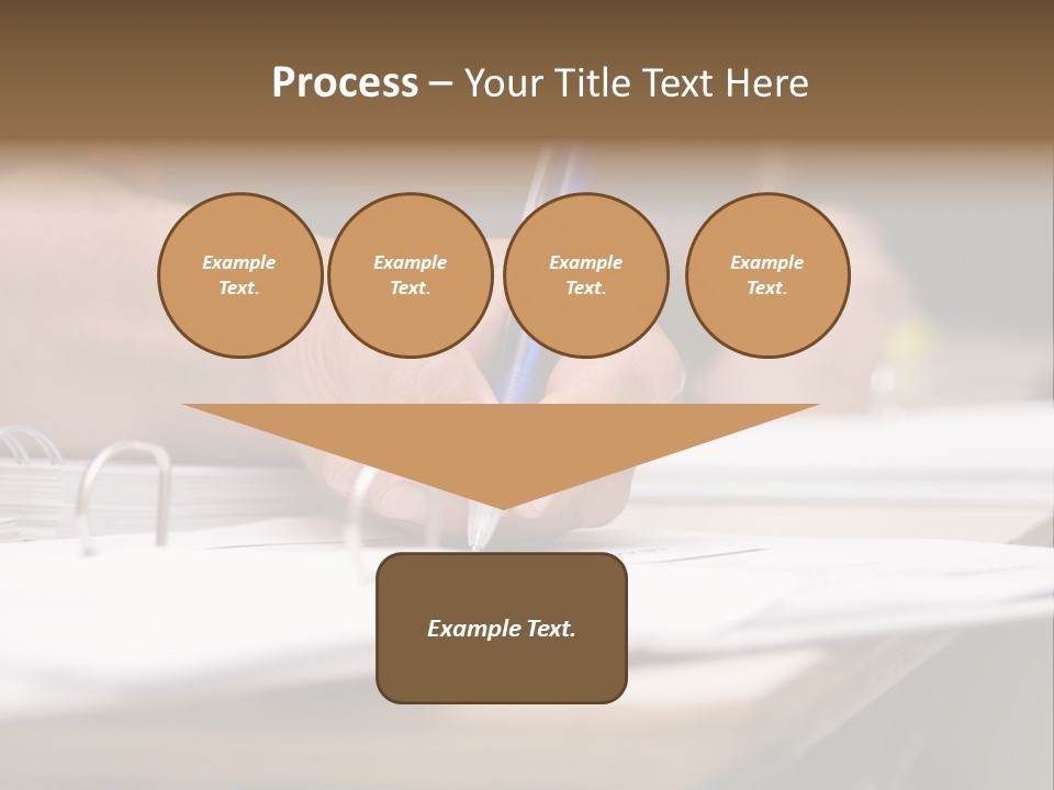 Detail Of A Hand Of Man With Red Shirt Writing On A Notebook With A Blue Pencil And Blurred Background PowerPoint Template