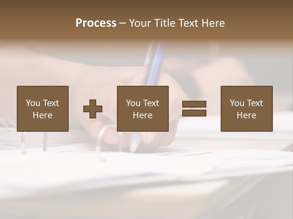 Detail Of A Hand Of Man With Red Shirt Writing On A Notebook With A Blue Pencil And Blurred Background PowerPoint Template