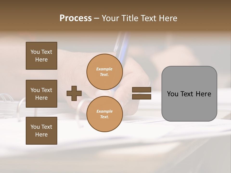 Detail Of A Hand Of Man With Red Shirt Writing On A Notebook With A Blue Pencil And Blurred Background PowerPoint Template