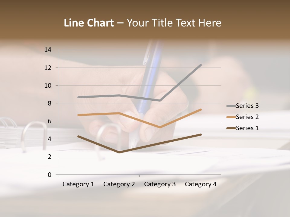 Detail Of A Hand Of Man With Red Shirt Writing On A Notebook With A Blue Pencil And Blurred Background PowerPoint Template