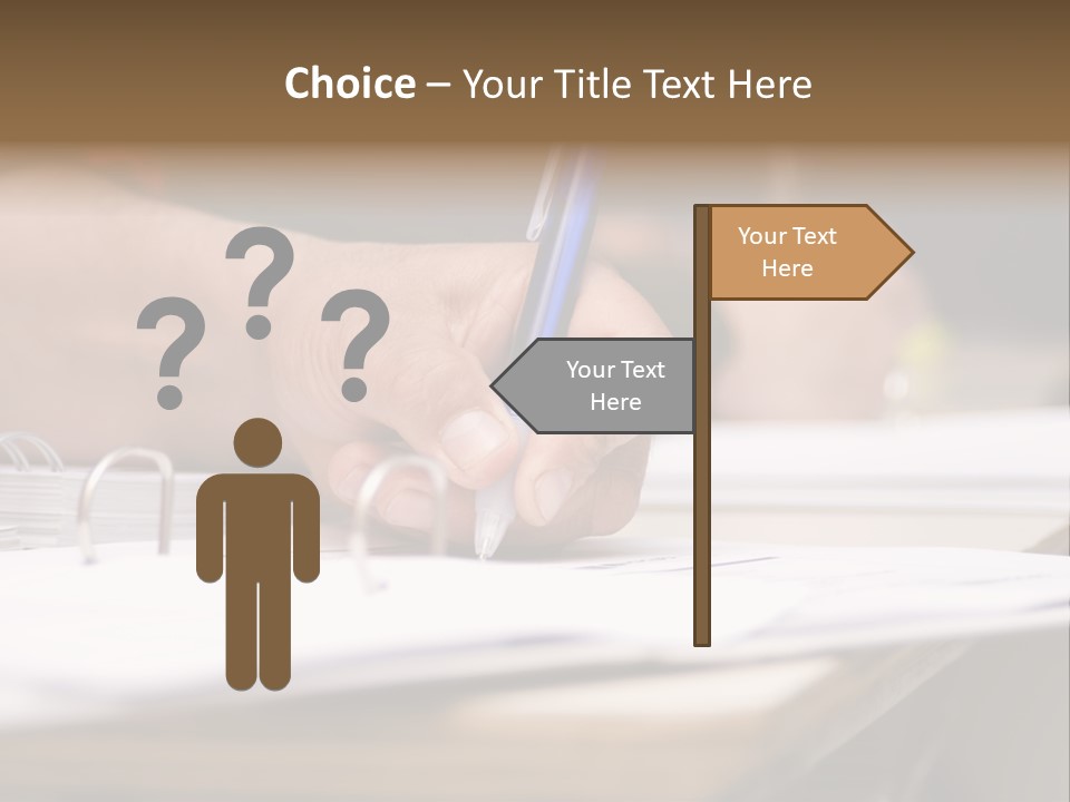 Detail Of A Hand Of Man With Red Shirt Writing On A Notebook With A Blue Pencil And Blurred Background PowerPoint Template