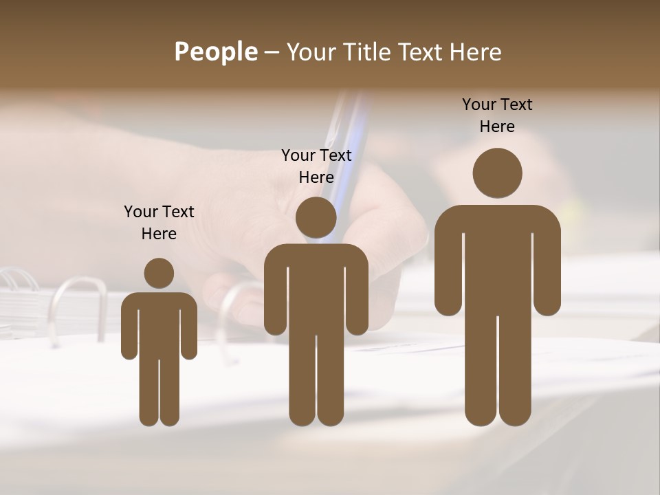 Detail Of A Hand Of Man With Red Shirt Writing On A Notebook With A Blue Pencil And Blurred Background PowerPoint Template