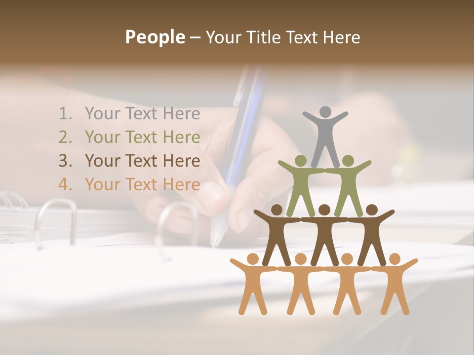 Detail Of A Hand Of Man With Red Shirt Writing On A Notebook With A Blue Pencil And Blurred Background PowerPoint Template