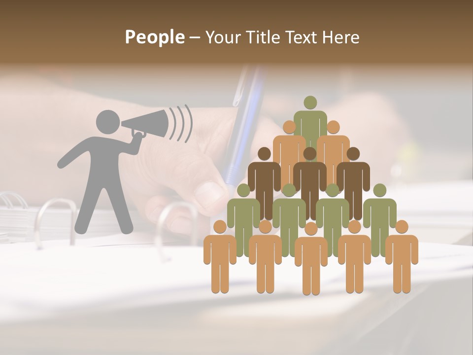 Detail Of A Hand Of Man With Red Shirt Writing On A Notebook With A Blue Pencil And Blurred Background PowerPoint Template