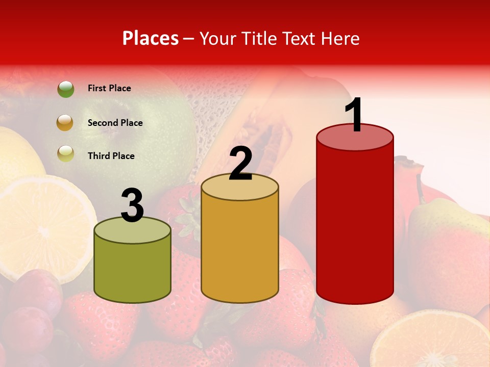 Different Fresh Fruits Isolated PowerPoint Template