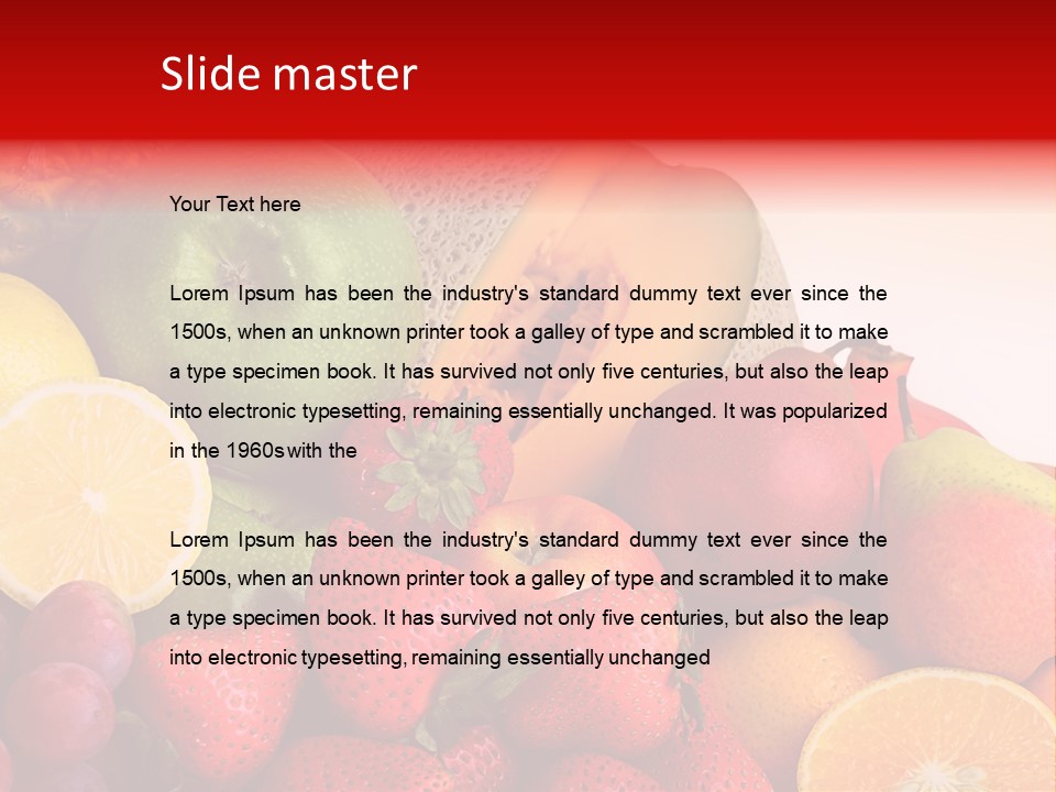 Different Fresh Fruits Isolated PowerPoint Template