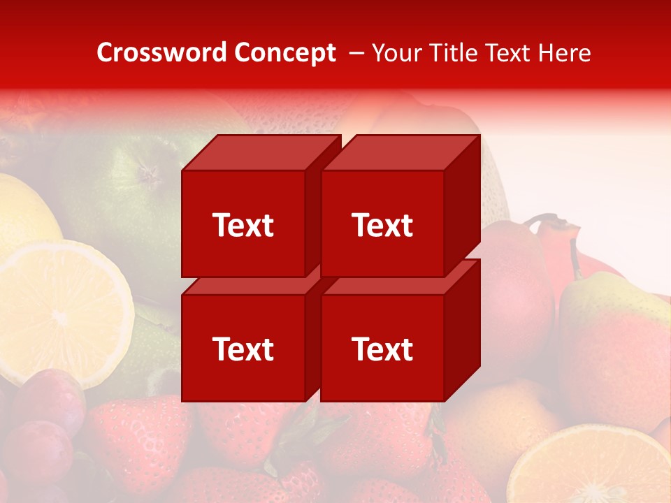 Different Fresh Fruits Isolated PowerPoint Template