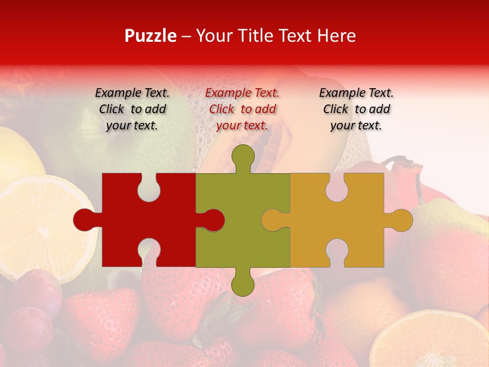 Different Fresh Fruits Isolated PowerPoint Template