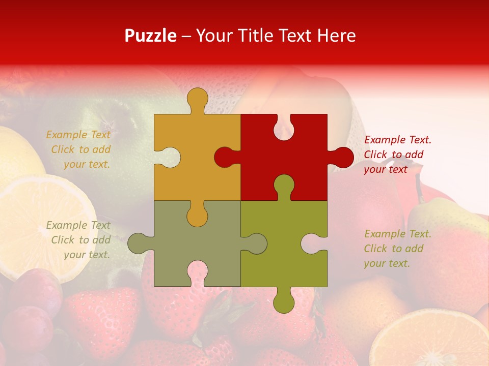 Different Fresh Fruits Isolated PowerPoint Template