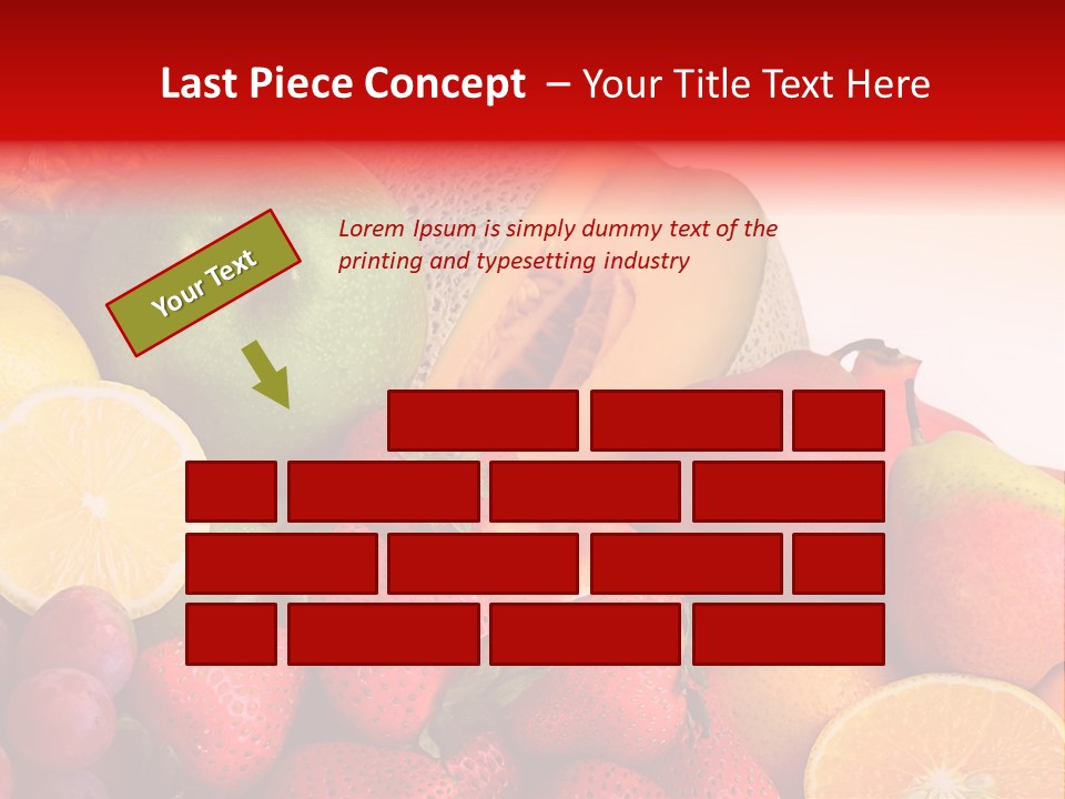 Different Fresh Fruits Isolated PowerPoint Template