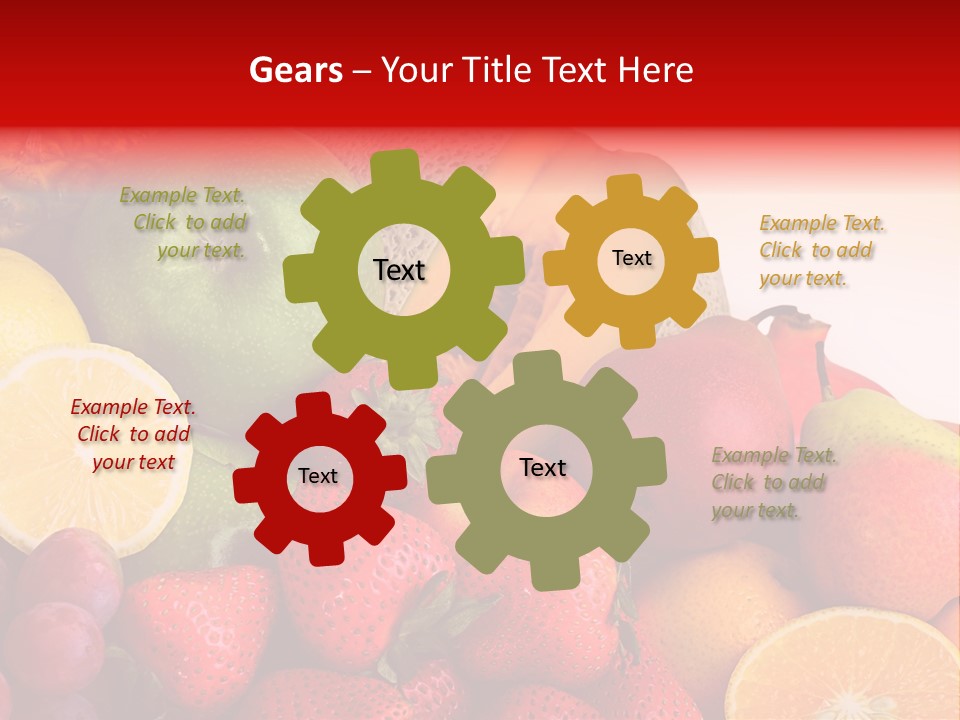 Different Fresh Fruits Isolated PowerPoint Template