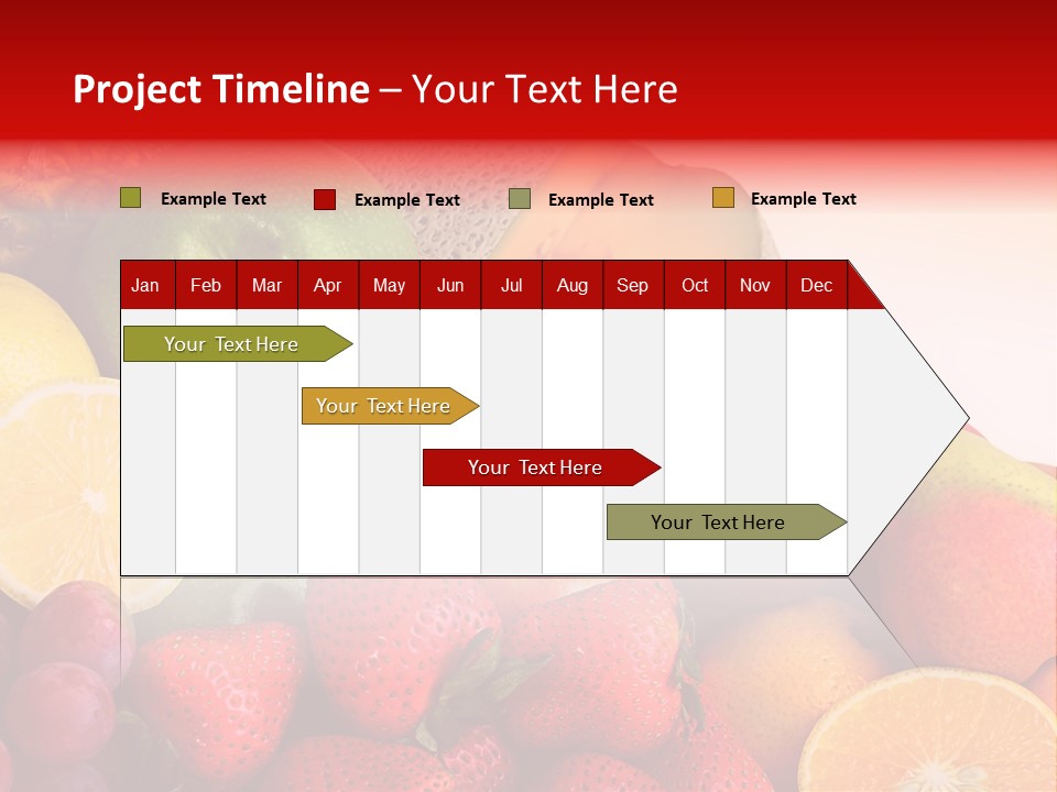 Different Fresh Fruits Isolated PowerPoint Template
