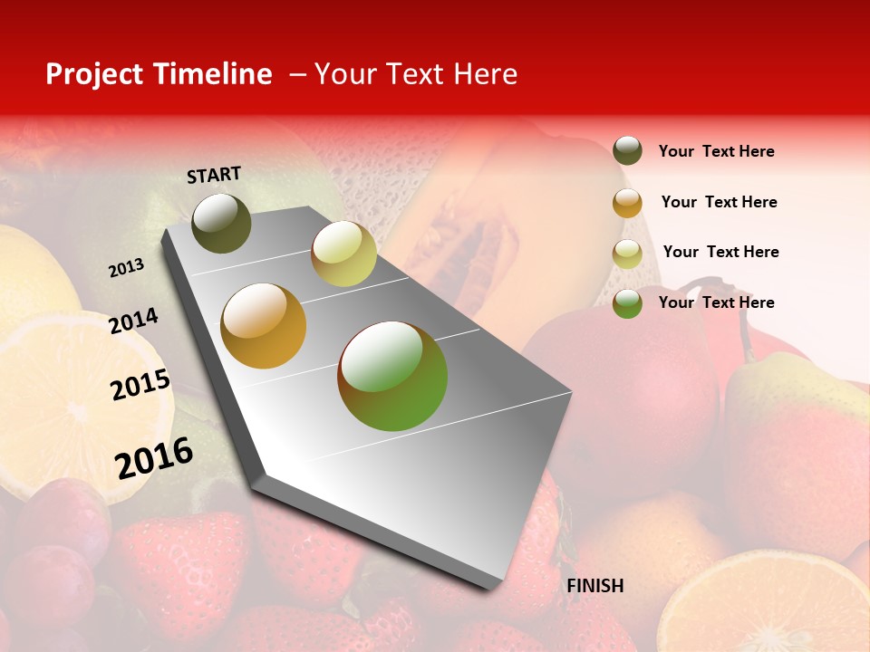 Different Fresh Fruits Isolated PowerPoint Template