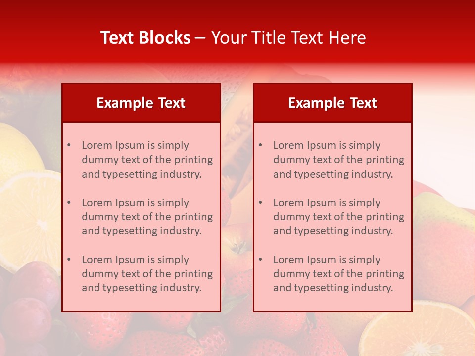 Different Fresh Fruits Isolated PowerPoint Template