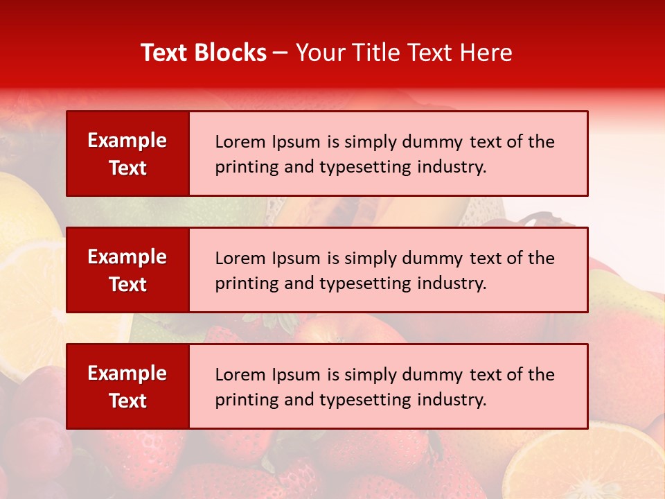 Different Fresh Fruits Isolated PowerPoint Template