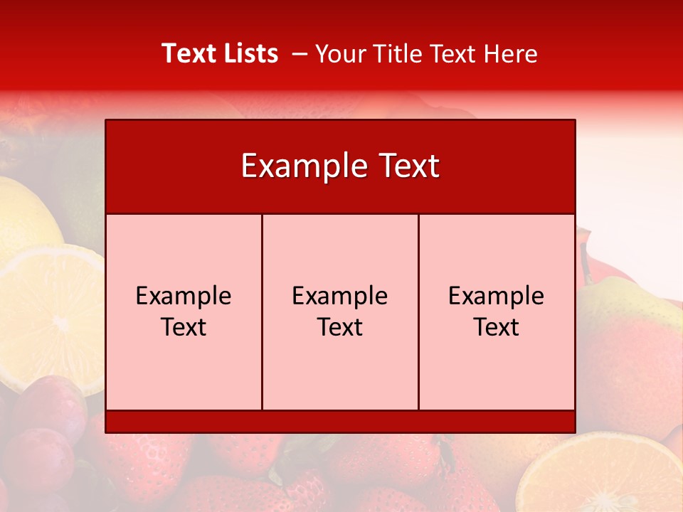 Different Fresh Fruits Isolated PowerPoint Template