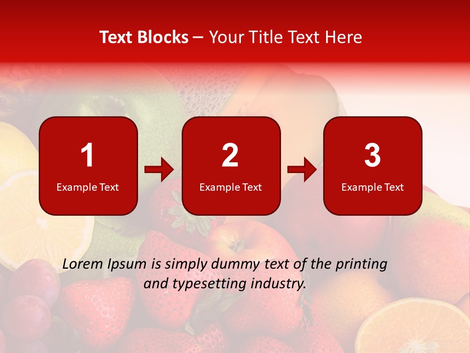 Different Fresh Fruits Isolated PowerPoint Template