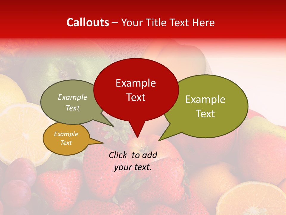 Different Fresh Fruits Isolated PowerPoint Template