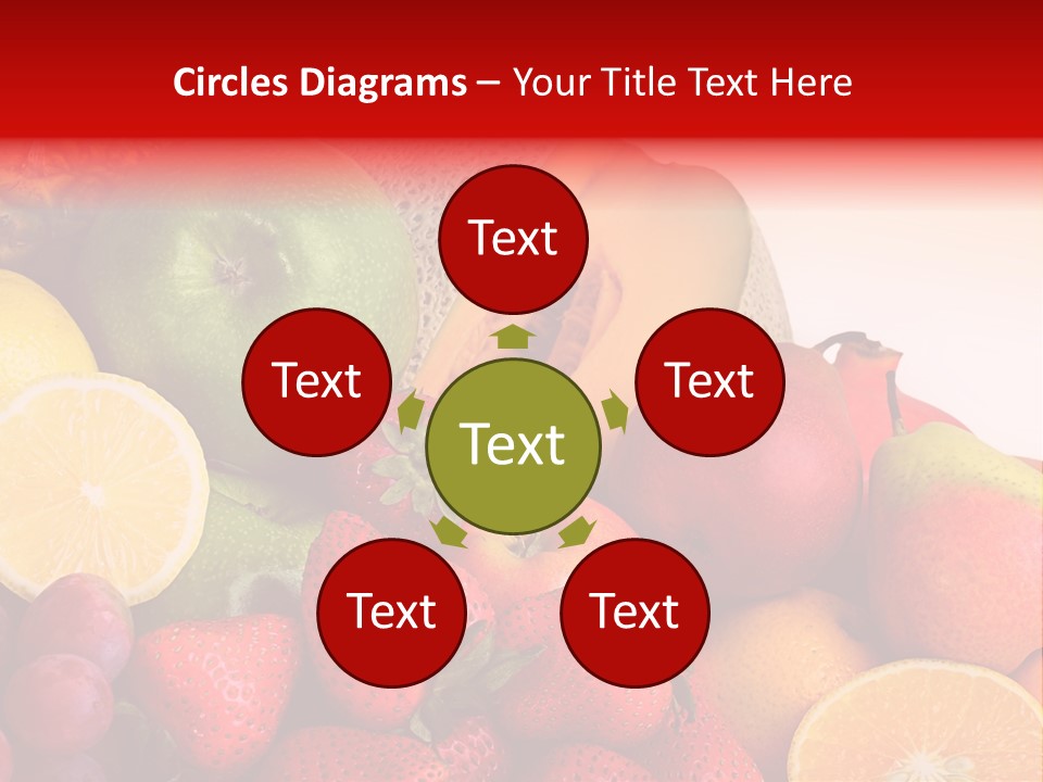 Different Fresh Fruits Isolated PowerPoint Template