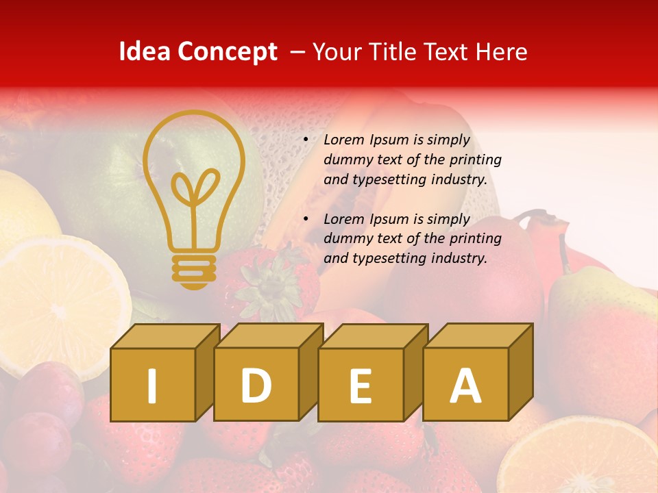 Different Fresh Fruits Isolated PowerPoint Template