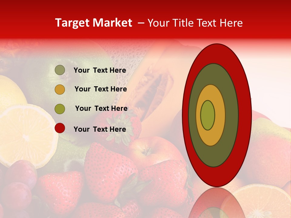 Different Fresh Fruits Isolated PowerPoint Template