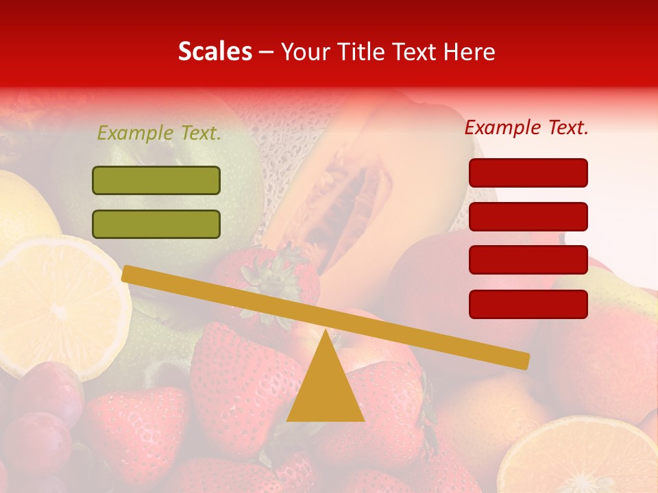 Different Fresh Fruits Isolated PowerPoint Template