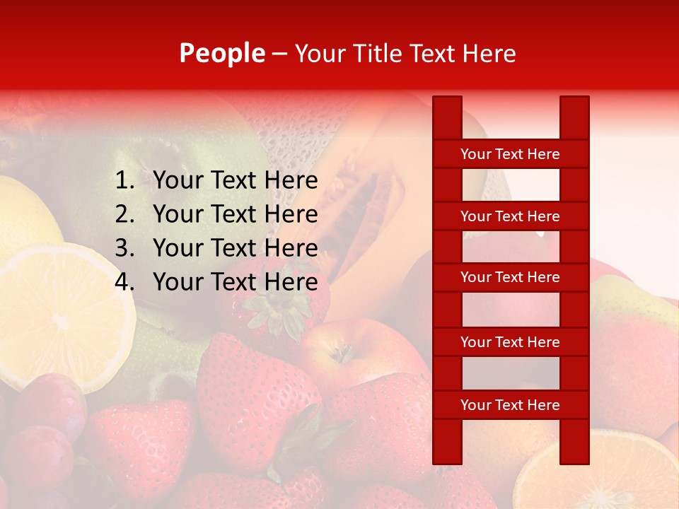 Different Fresh Fruits Isolated PowerPoint Template