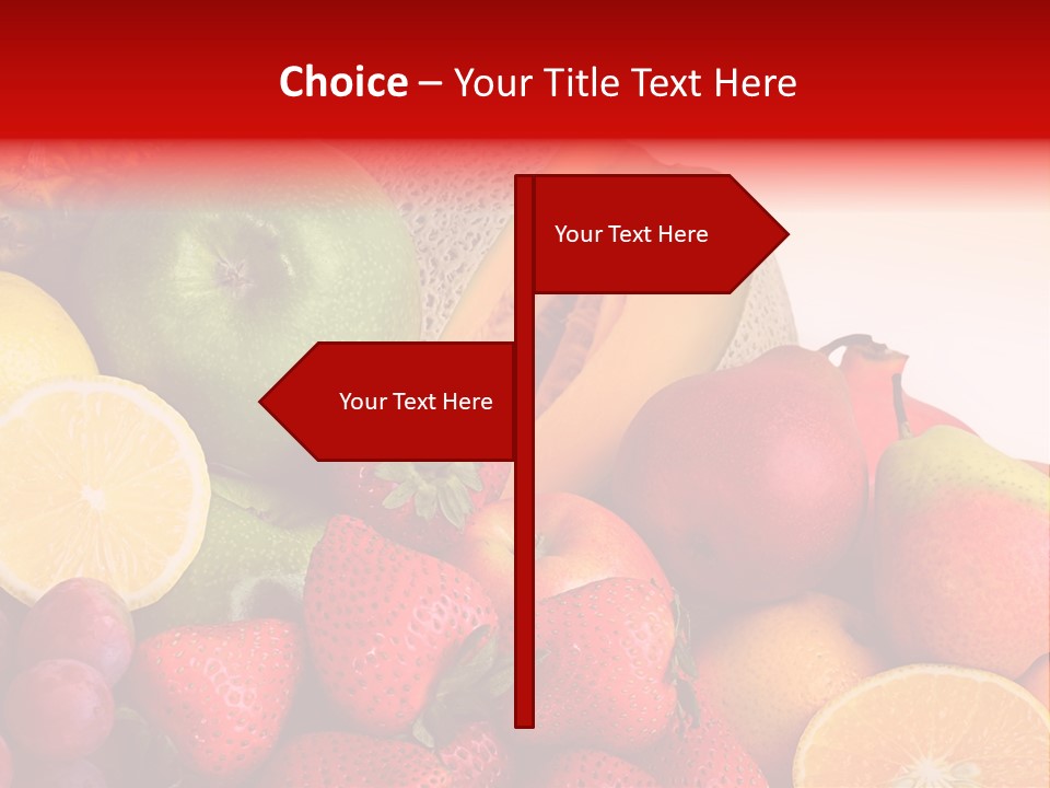 Different Fresh Fruits Isolated PowerPoint Template