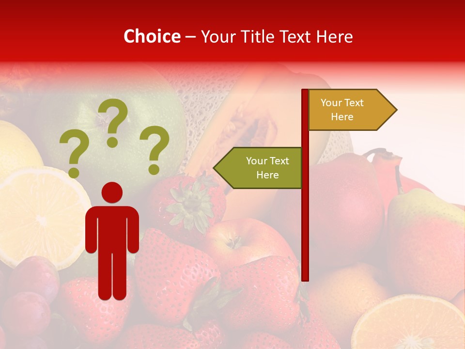 Different Fresh Fruits Isolated PowerPoint Template