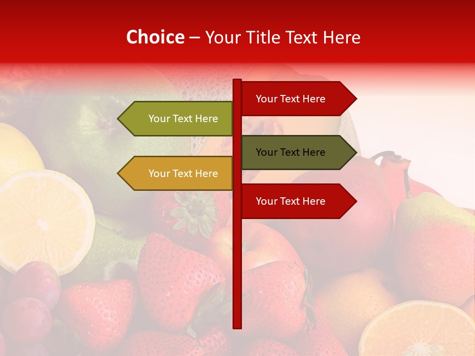 Different Fresh Fruits Isolated PowerPoint Template