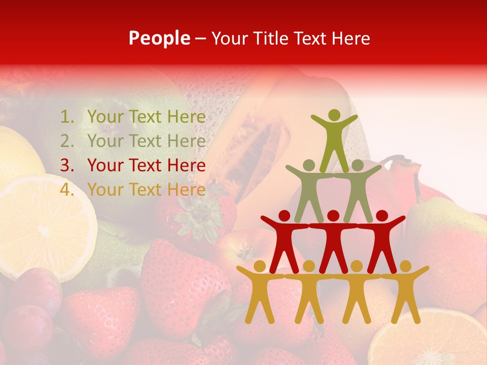 Different Fresh Fruits Isolated PowerPoint Template