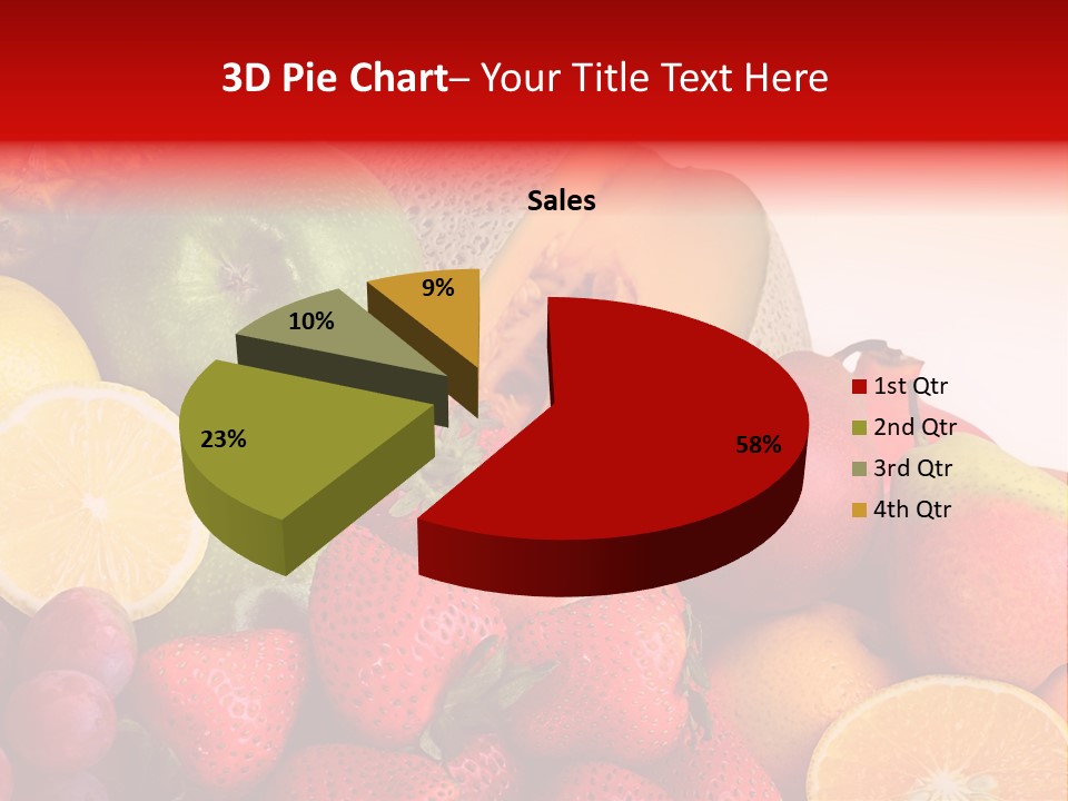 Different Fresh Fruits Isolated PowerPoint Template