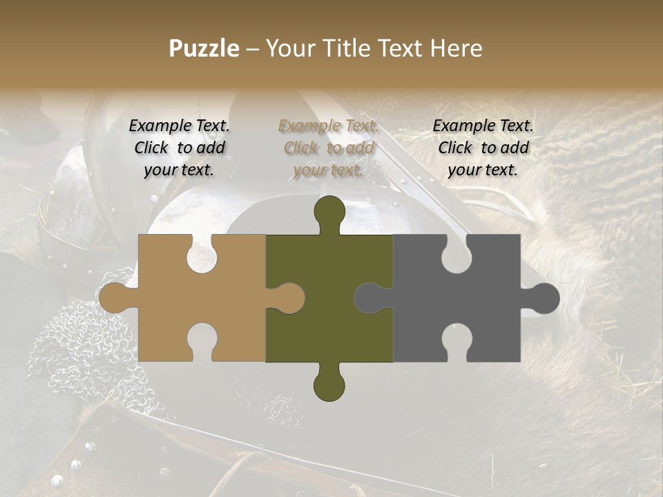 Armour Of Dark Ages On A Leather. This Armour Is Used By Club Members Today.. PowerPoint Template