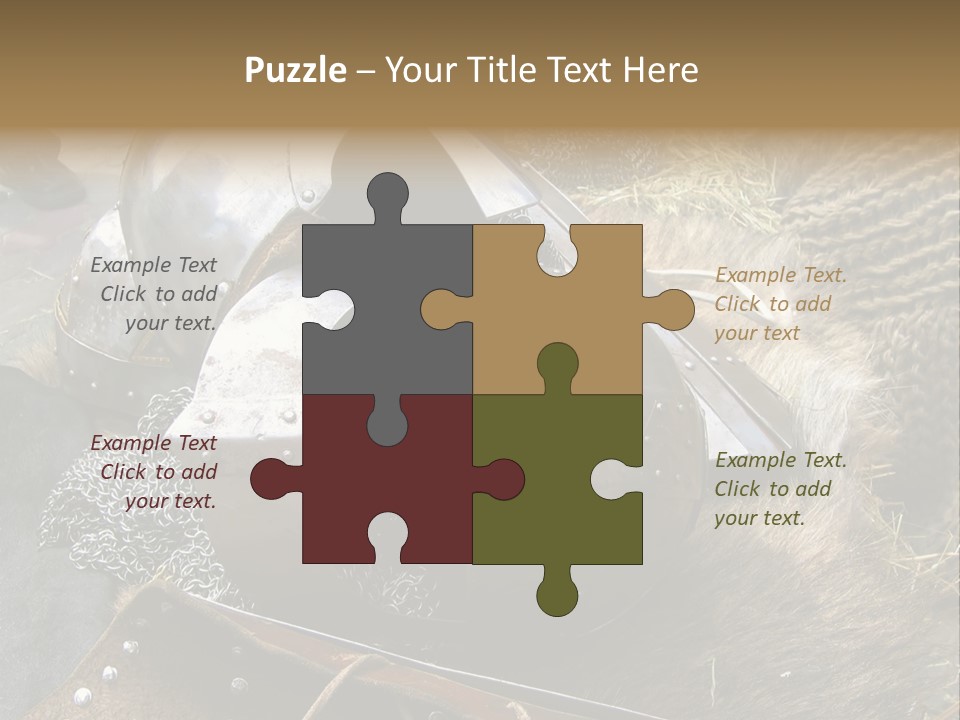 Armour Of Dark Ages On A Leather. This Armour Is Used By Club Members Today.. PowerPoint Template