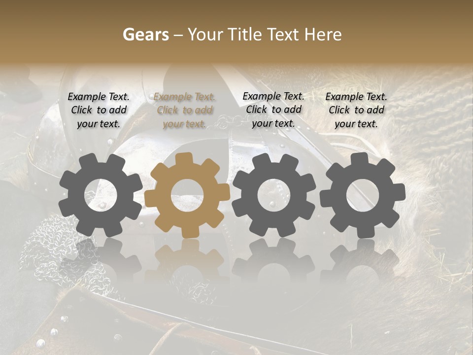 Armour Of Dark Ages On A Leather. This Armour Is Used By Club Members Today.. PowerPoint Template