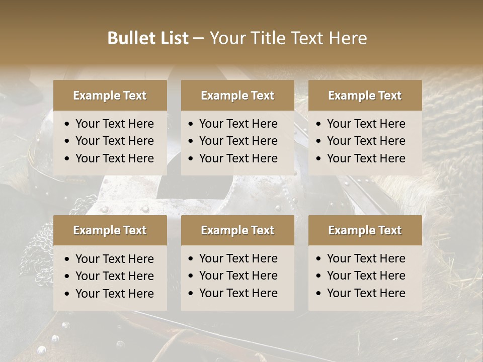 Armour Of Dark Ages On A Leather. This Armour Is Used By Club Members Today.. PowerPoint Template