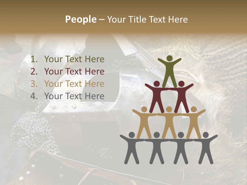 Armour Of Dark Ages On A Leather. This Armour Is Used By Club Members Today.. PowerPoint Template