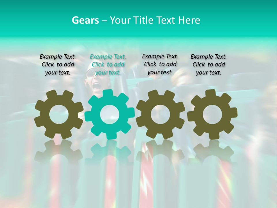 Man Screaming On Fast Roller Coaster With Zoom Blur PowerPoint Template