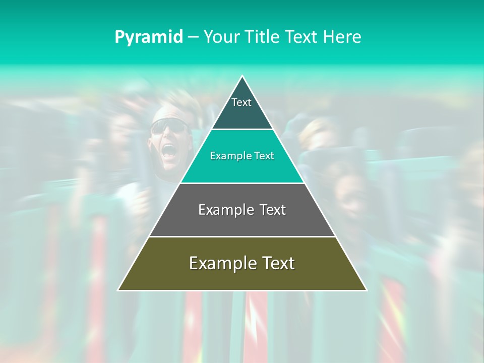 Man Screaming On Fast Roller Coaster With Zoom Blur PowerPoint Template