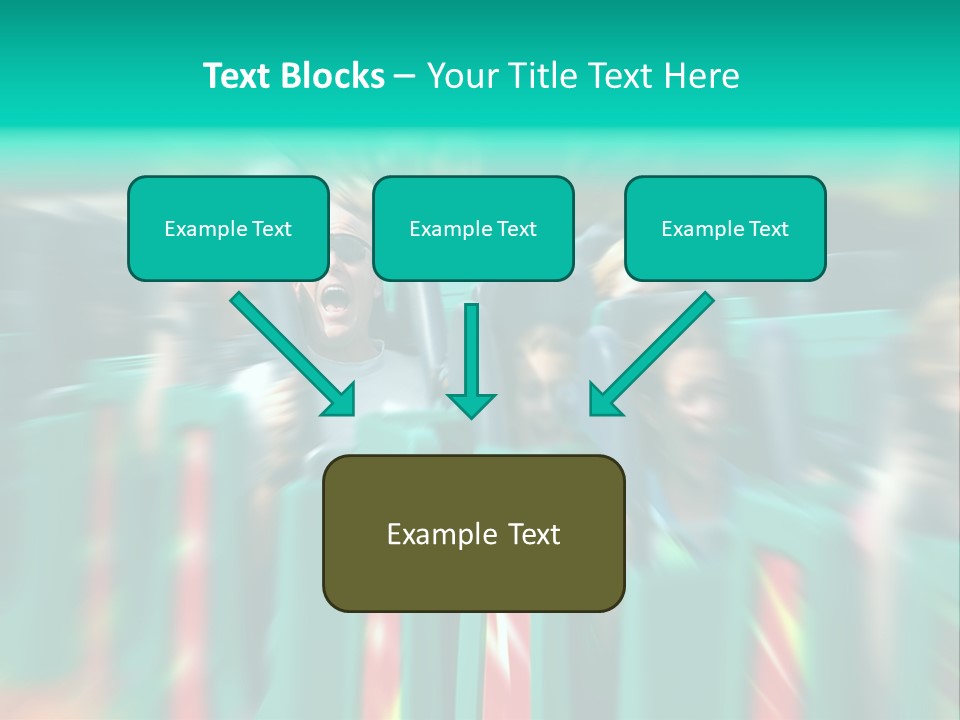 Man Screaming On Fast Roller Coaster With Zoom Blur PowerPoint Template