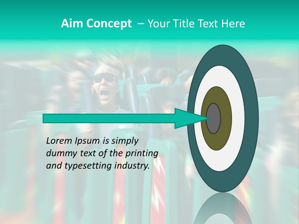 Man Screaming On Fast Roller Coaster With Zoom Blur PowerPoint Template