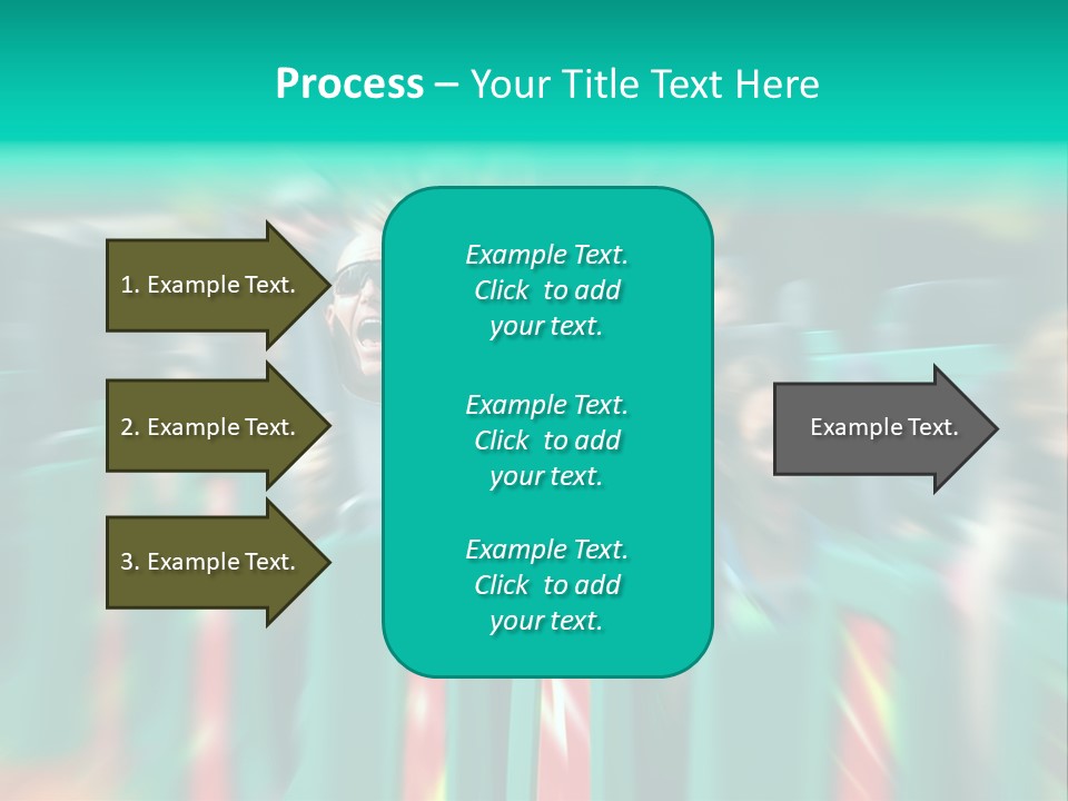 Man Screaming On Fast Roller Coaster With Zoom Blur PowerPoint Template