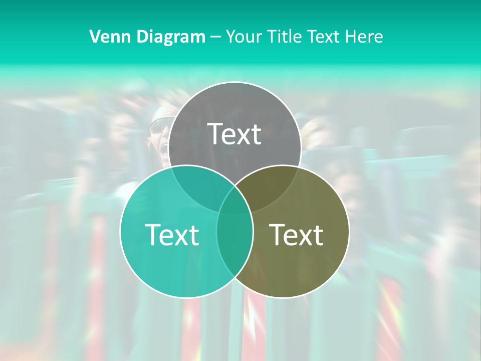 Man Screaming On Fast Roller Coaster With Zoom Blur PowerPoint Template