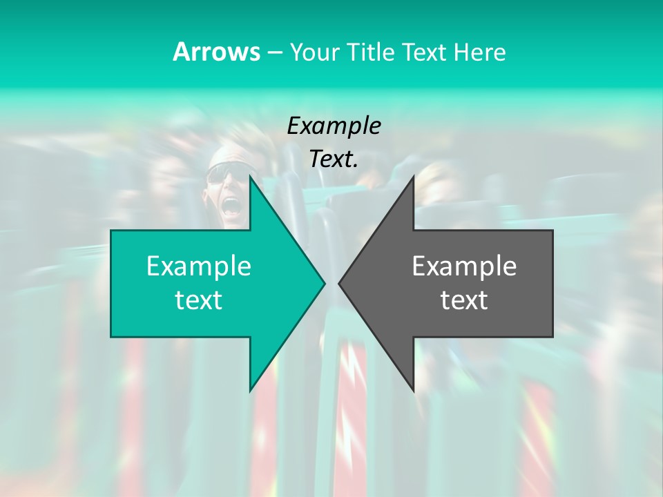 Man Screaming On Fast Roller Coaster With Zoom Blur PowerPoint Template