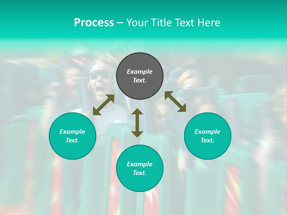 Man Screaming On Fast Roller Coaster With Zoom Blur PowerPoint Template