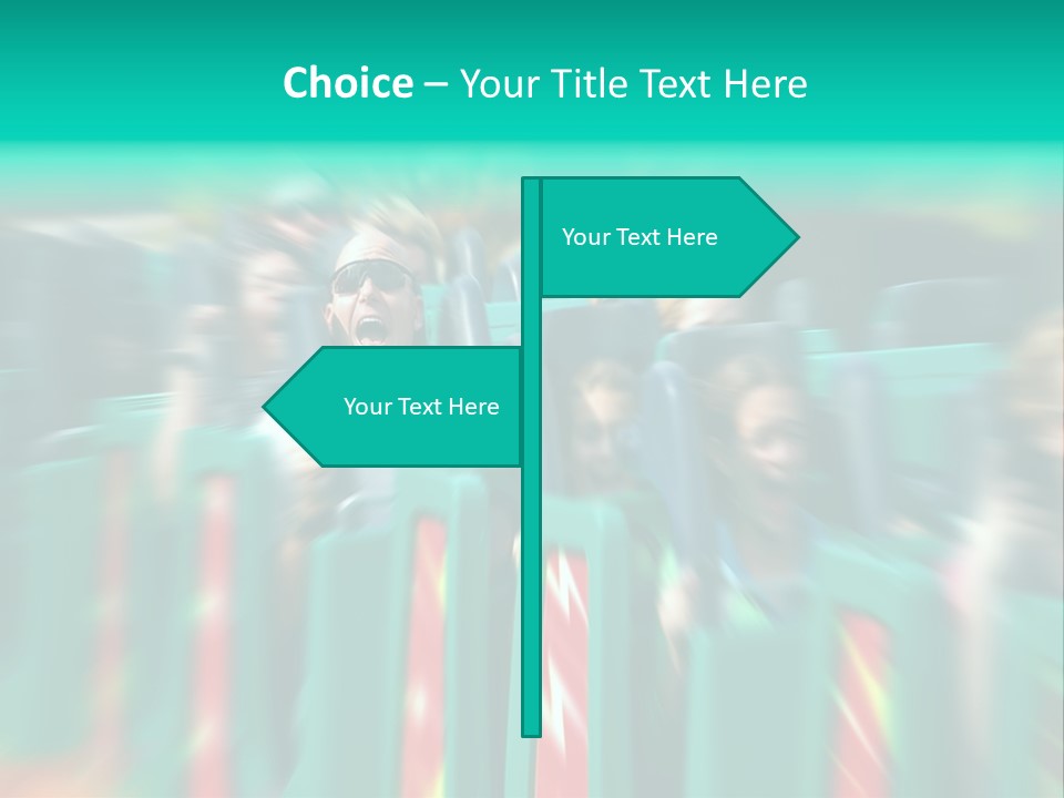 Man Screaming On Fast Roller Coaster With Zoom Blur PowerPoint Template